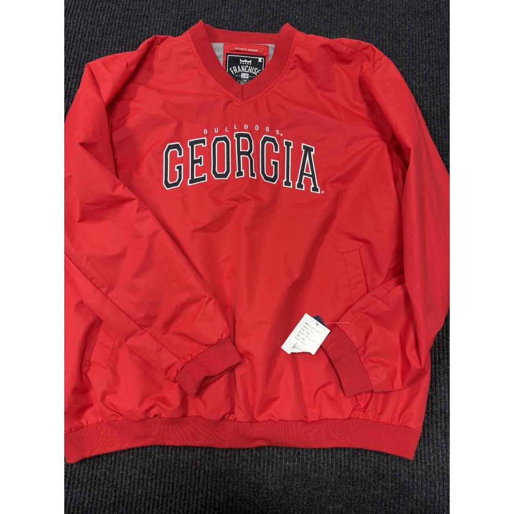 Georgia Bulldogs Windbreaker Mens XXL Red Franchise Club Pullover V Neck UGA